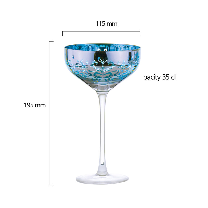 Filigree Champagne Saucers Blue