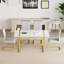 Ensemble de salle à manger pour 4 personnes, table de salle à manger rectangulaire moderne avec 4 chaises de salle à manger en similicuir de luxe-376560578-376560591