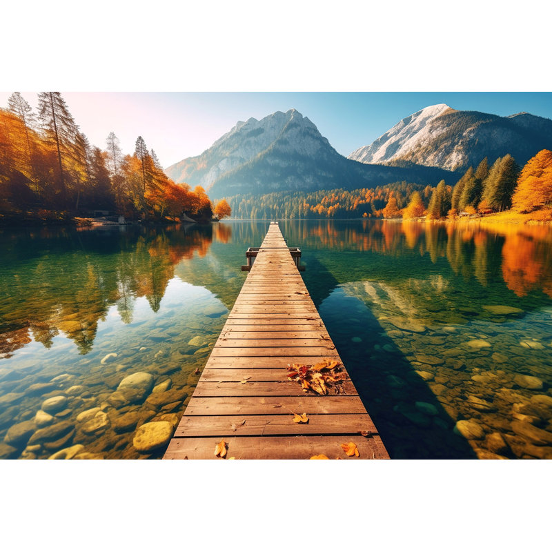 Art mural sur toile Mountain Lake Horizon, H 12 po x l 16 po