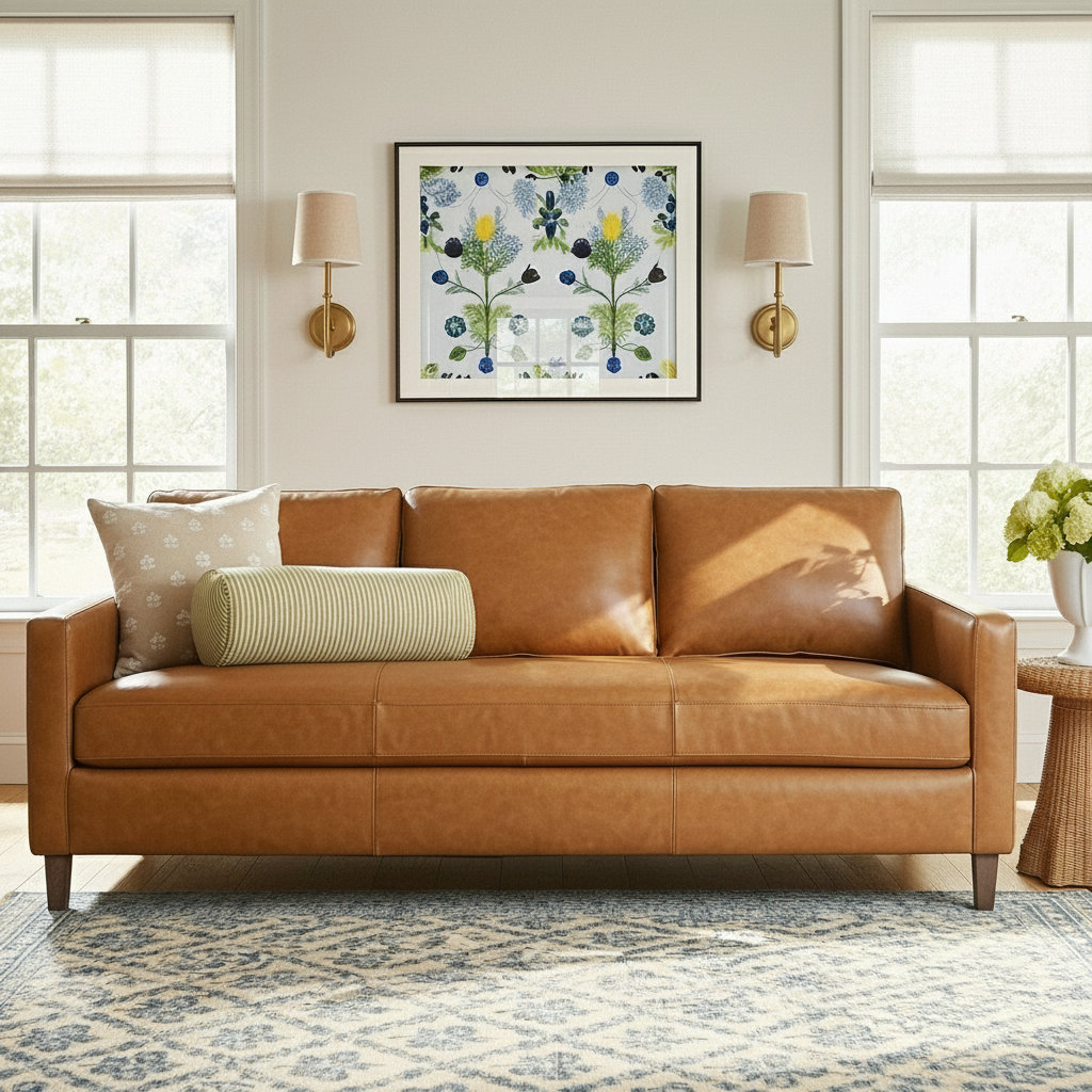 81" Genuine Leather Sofa