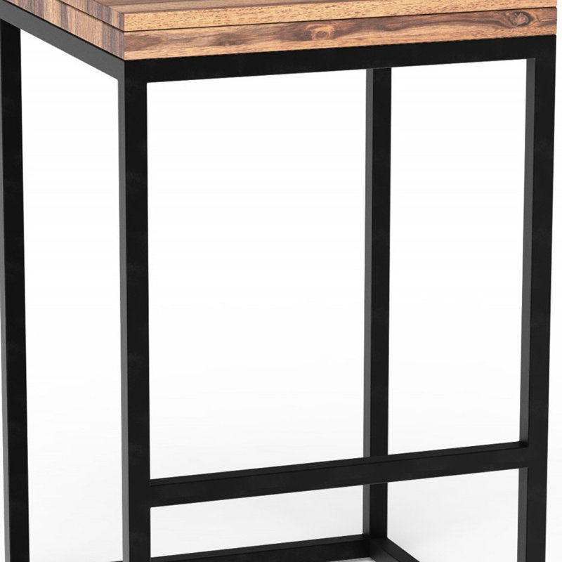 Tabouret carré en bois naturel