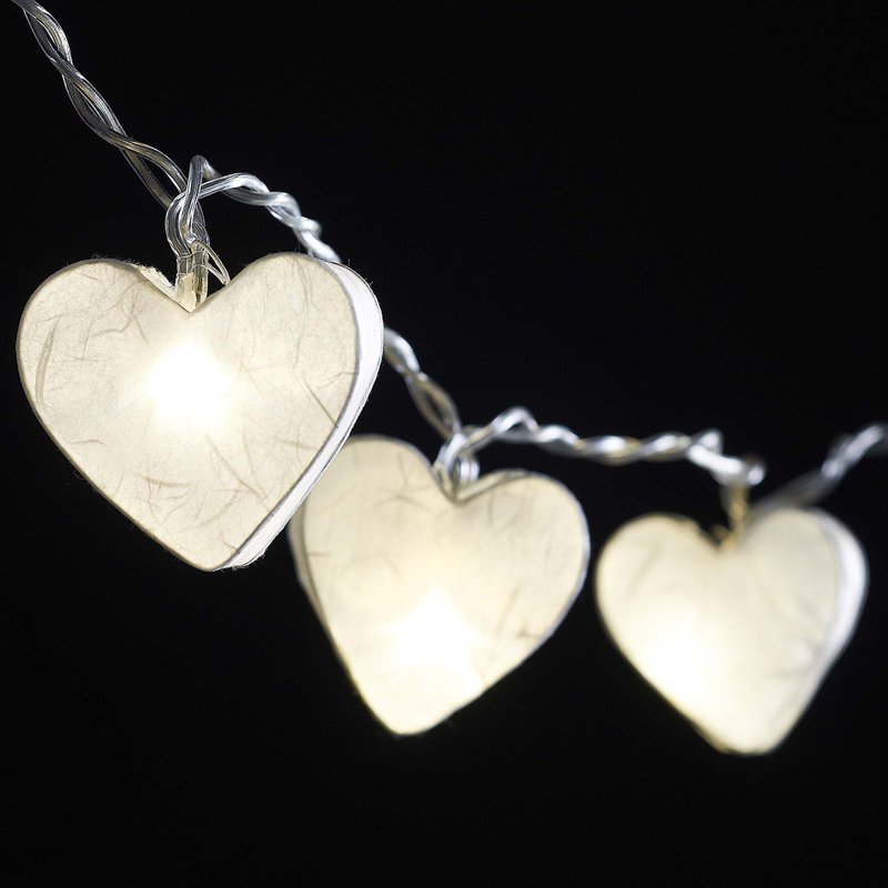 Mandi LED Handmade Paper Hearts String Light, 10 Lamps - 5 Metre Long