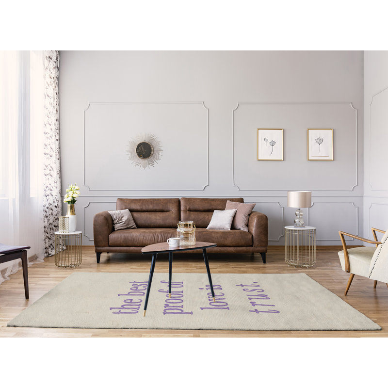 Tapis d’amour en polyester à & trust quoted quot, Rectangle 5 pi x 7 pi