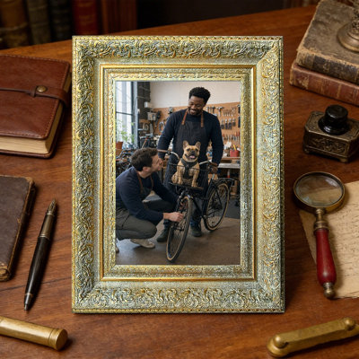 Cadre photo mural antique doré 3 pièces 11 "x 14" avec forme rectangulaire classique