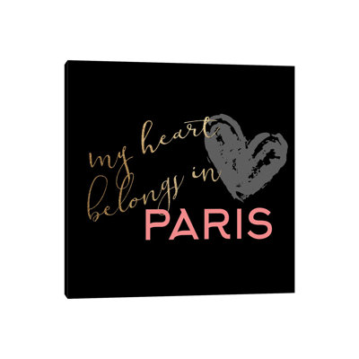 Paris Heart III by Kimberly Allen - Wrapped Canvas Print