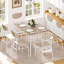 Ensemble de table de salle à manger 7 pièces pour table de cuisine 6, 43,3 po et chaises en bois avec rangement et dossier-693725339-693725338