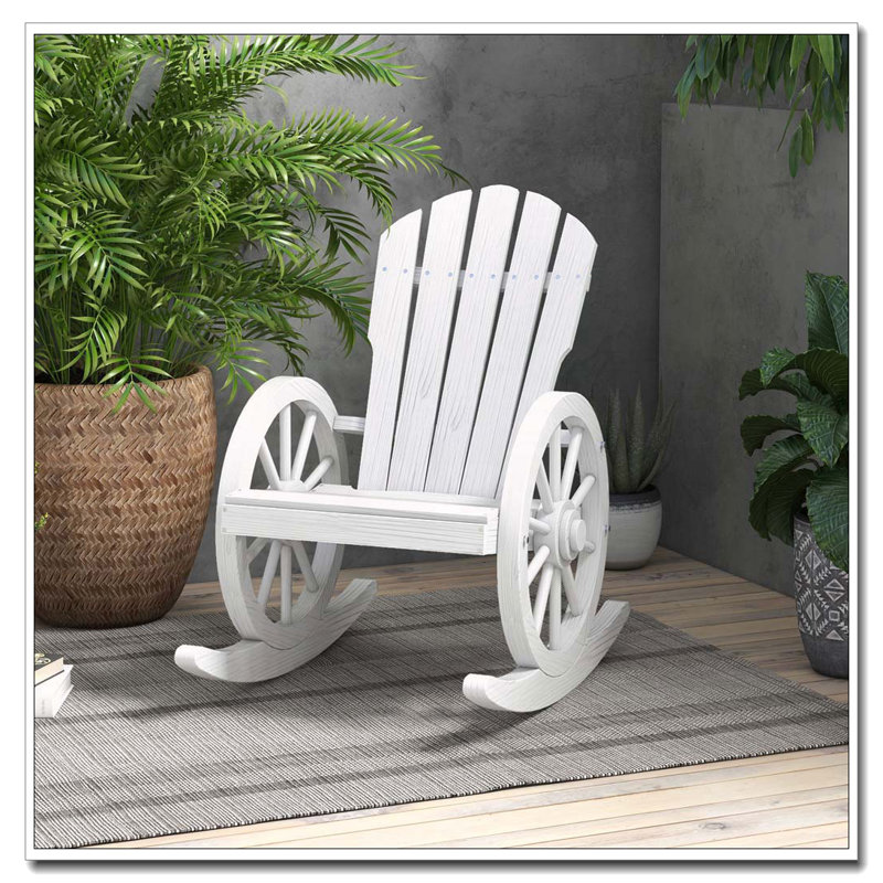 Chaise berçante Adirondack avec accoudoirs à roulettes