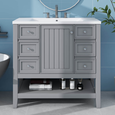 Ensemble de meuble-lavabo 36 po avec une armoire et trois tiroirs