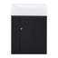Meuble-lavabo mural 20 po avec lavabo en céramique, porte à motif de losanges, poignée dorée et tablettes latérales-783055272