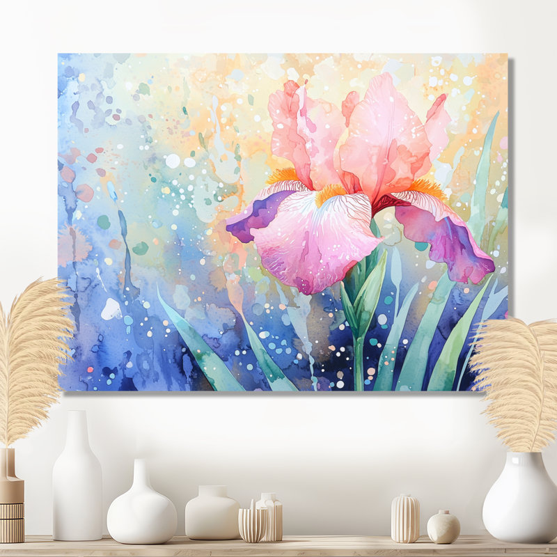 Summer Glowing Symphony Of Iris II - Irises Metal Wall Art Decor, Traditional Metal Print, 16" H x 32" W x 0.84" D