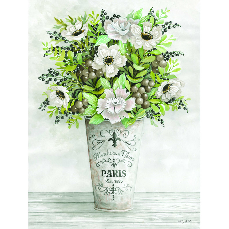 French Floral II - impression sur toile tendue, H 48 po x l 36 po