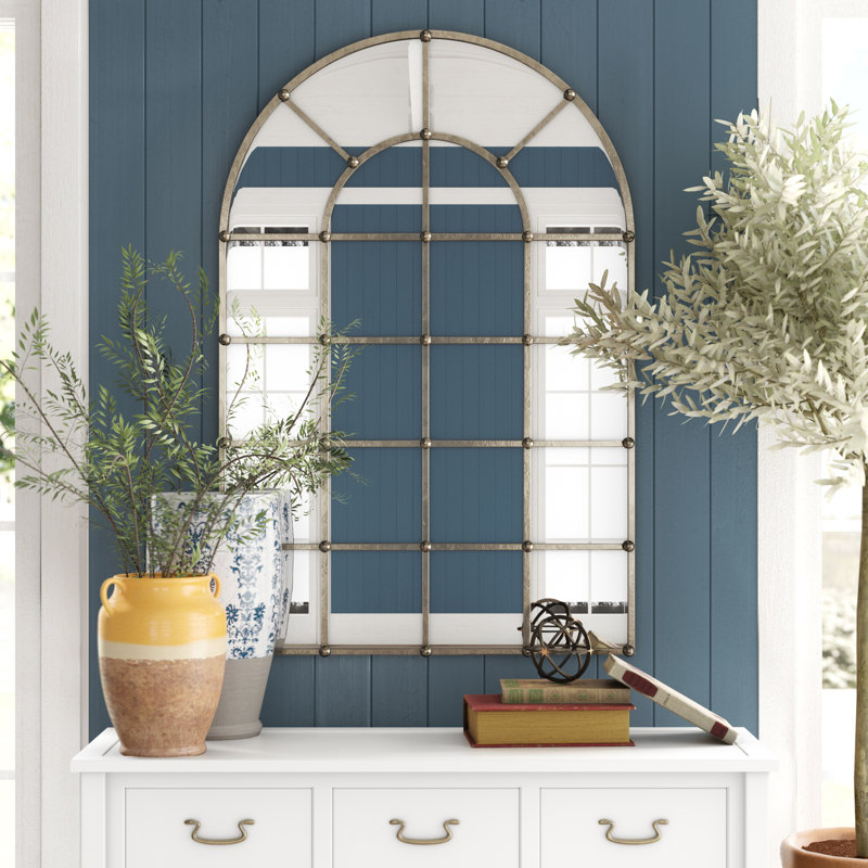 Santino Metal Arch Window Wall Mirror