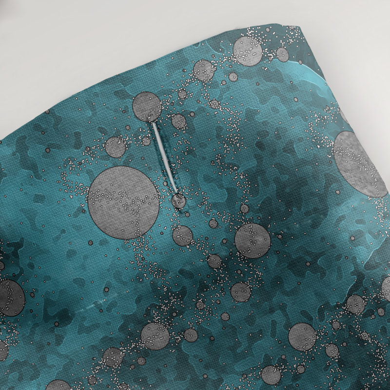 Rideau simple en planètes et étoiles, Bleu sarcelle
