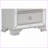 Modern Traditional Silver Nightstand with 2 Drawers and Embossed Fronts