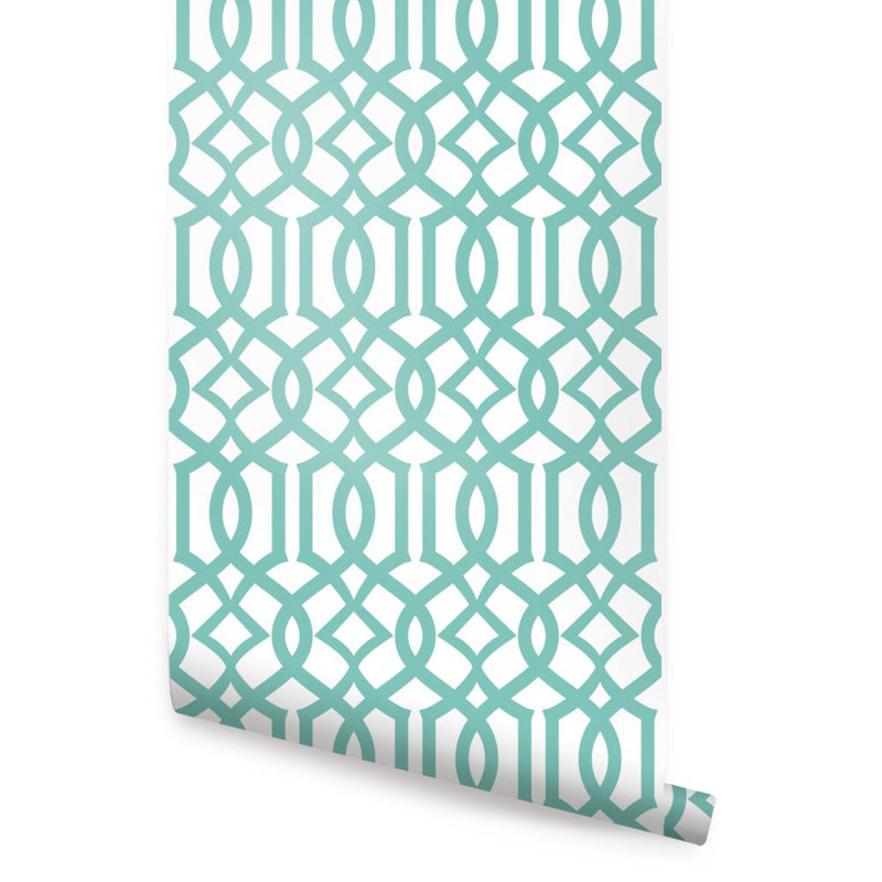 Rouleau de papier peint adhésif Trellis, Menthe, L 2 pi x L 18 pi