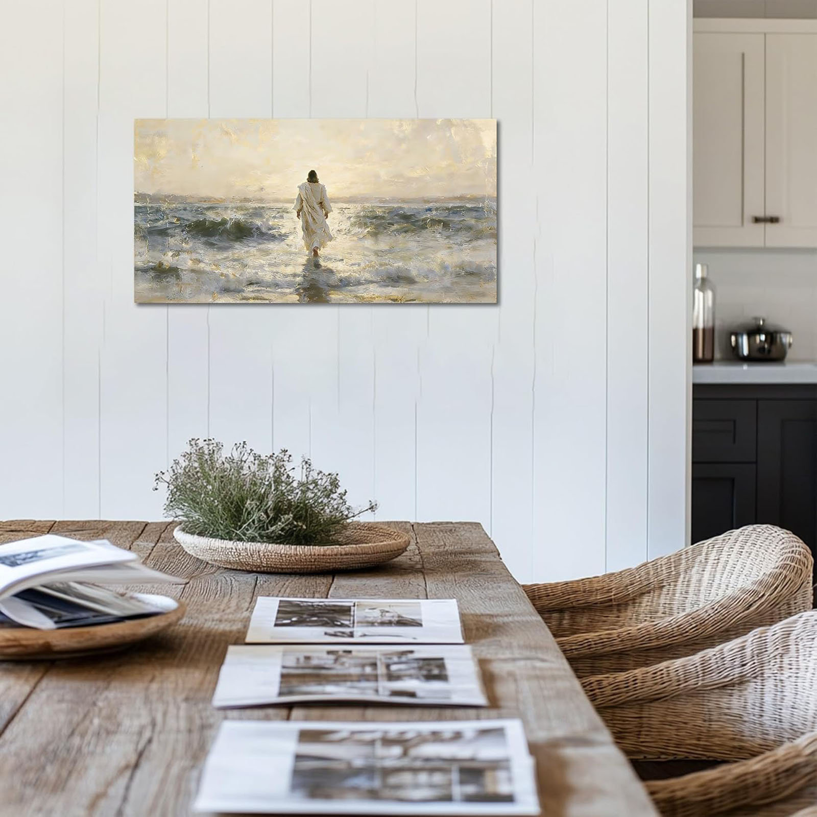 Red Barrel Studio® Jesus Walking On Water Canvas Wall Art - Religious ...