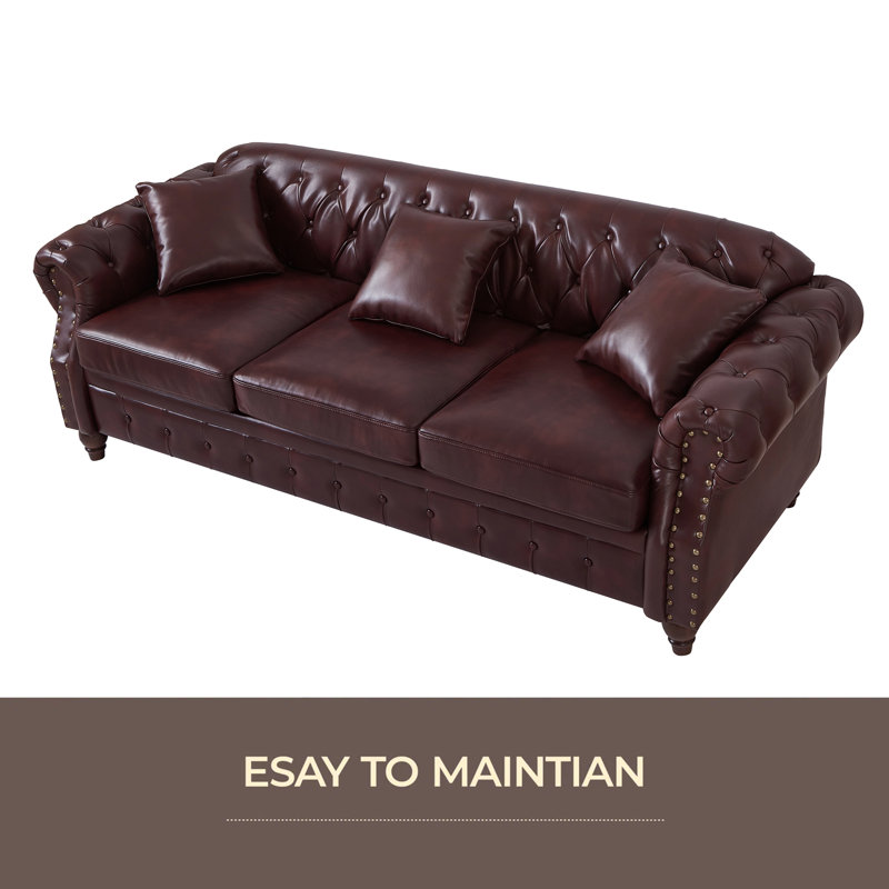 Canapé 85,8 po Chesterfield, Bourgogne