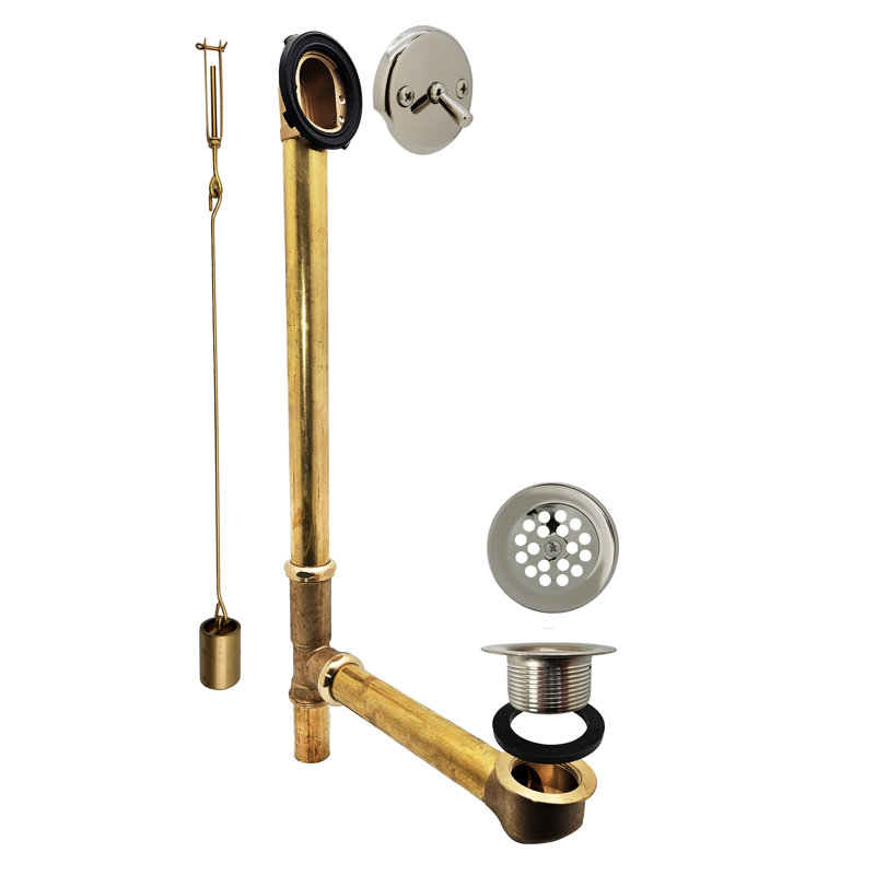 Drain de baignoire avec trop-plein Beehive Grid Bath, Nickel poli