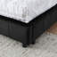 Structure de lit tapissier en velours noir pleine grandeur - avec structure stable pour le salon de la chambre à coucher et avec