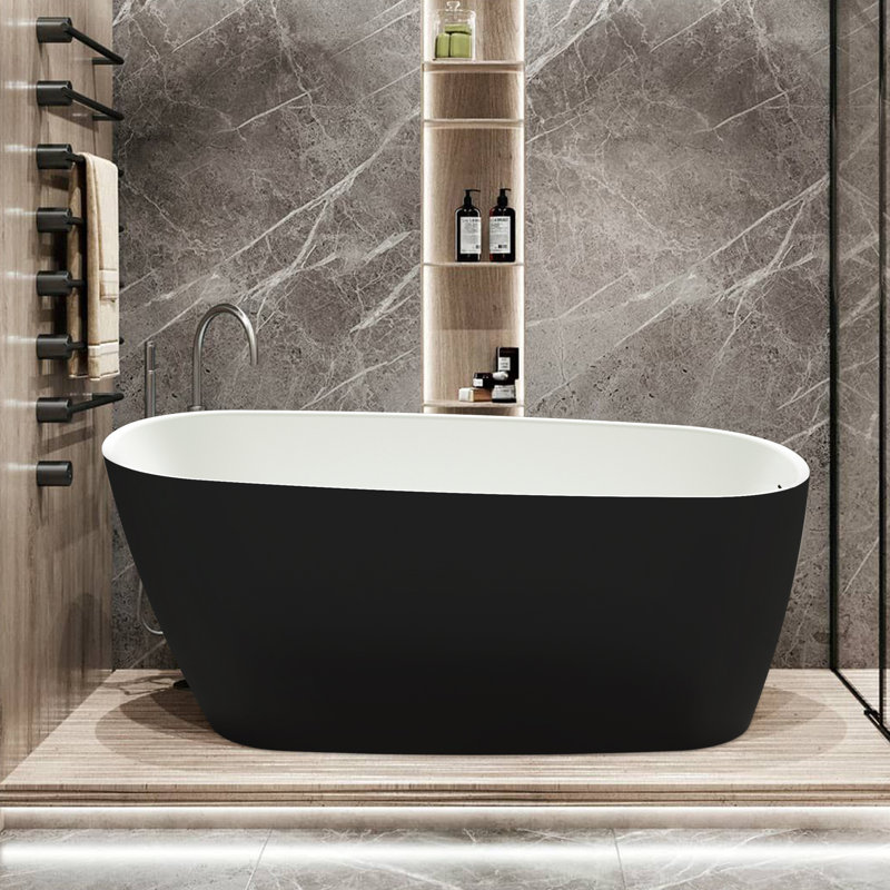 58.5'' x 28.08'' Freestanding Soaking Acrylic Bathtub