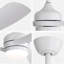 Ventilateur de plafond de 52 pouces avec 3 pales en ABS, télécommande, moteur à courant continu réversible, silencieux et efficace, 3 tiges verticales (5/10/24 pouces) disponibles, intensité variable à DEL, tout blanc