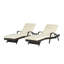 2 chaises longues inclinables d'extérieur avec coussins - 150 réglables pour bronzer - Structure en acier, 600 lb