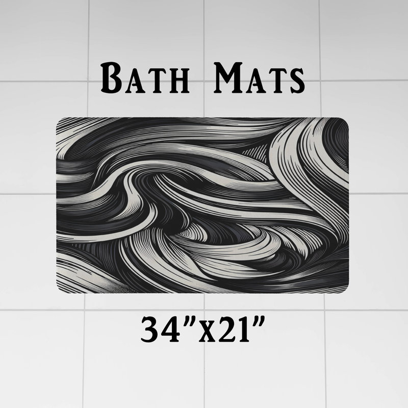 Rideau de douche avec tapis de bain, H 93 po x l 70 po
