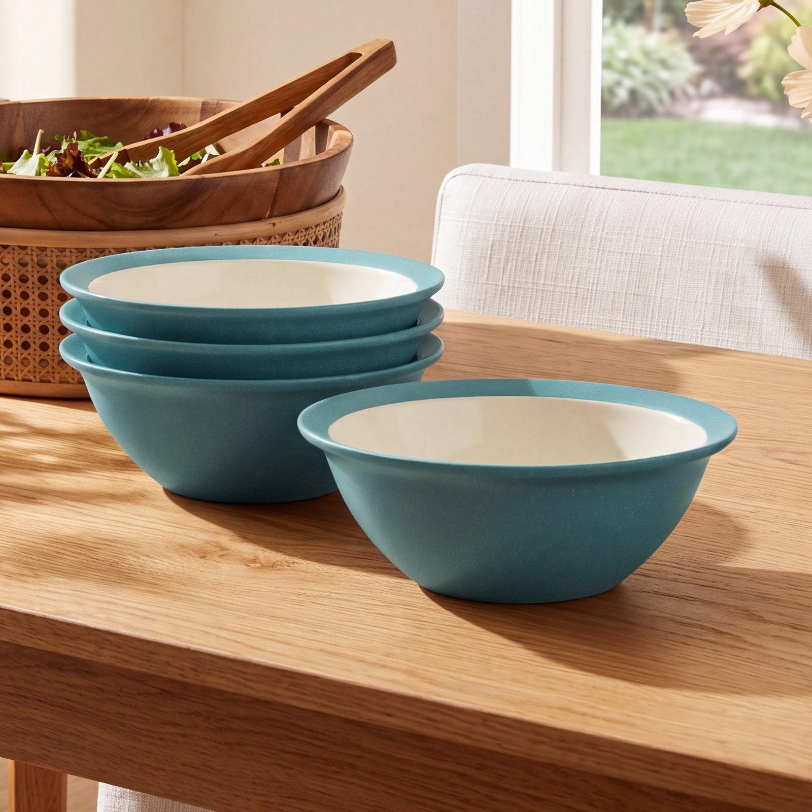 Colorwave Stoneware Cereal Bowl, Turquoise