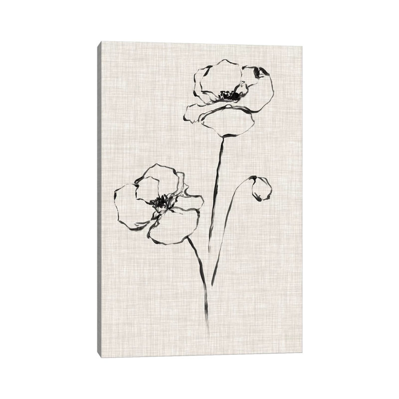 "Floral Ink Study III" par Ethan Harper, reproduction d’art sur toile, H 26 po x l 18 po x 1,5 po, Toile tendue, Aucun mat