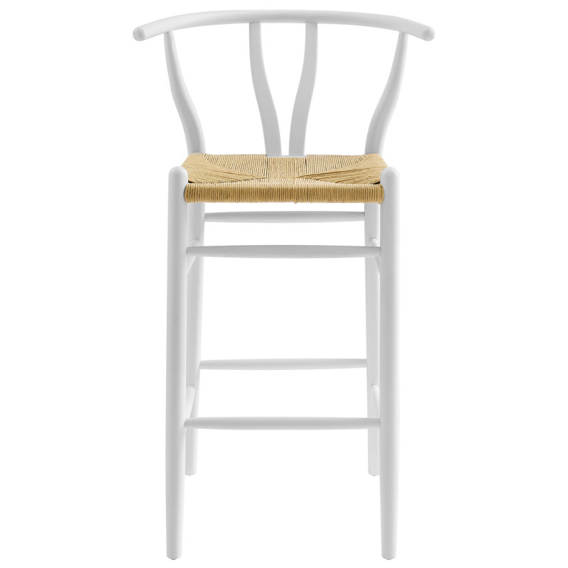 Amish Wood Bar Stool In Teak, White, Bar Stool (29" Seat Height))