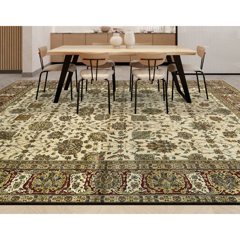 Tapis ivoire noué à la main de haute qualité