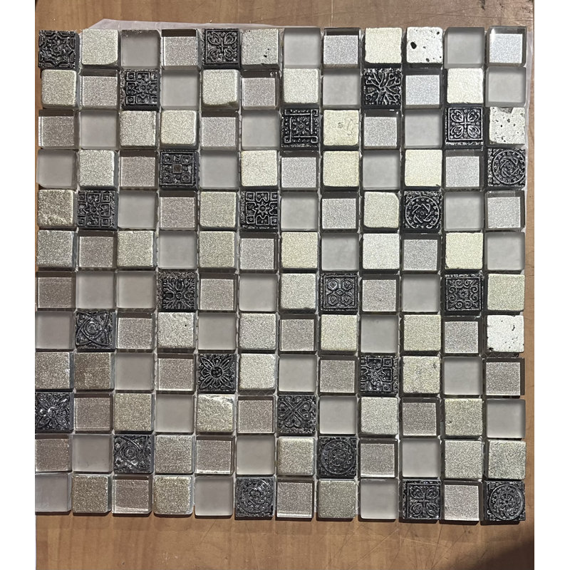 Carreau de mosaïque en verre à bord droit