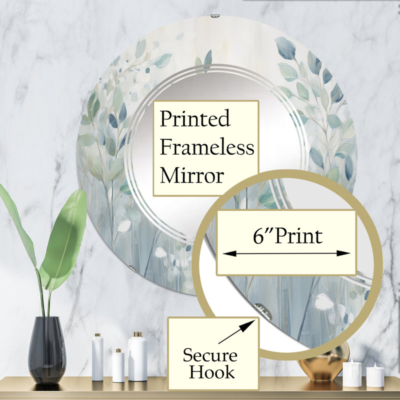 Kaleburnu - Miroir mural moderne rond, 32 po x 32 po