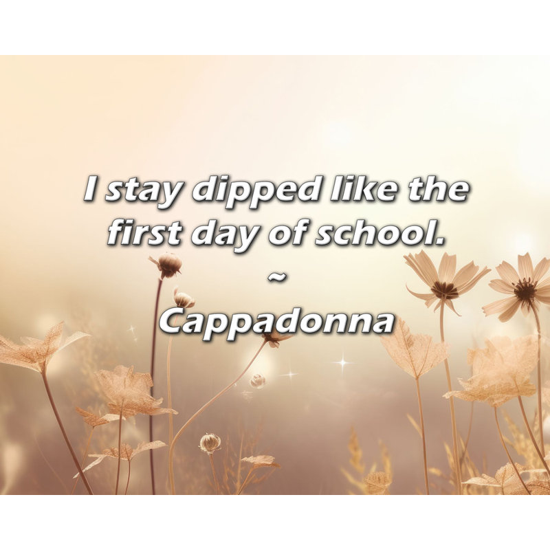 Cappadonna Citation: Je reste plongé comme le premier jour d'école., H 15 po x l 18 po