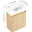 Meuble-lavabo de 16 po pour petit espace, chêne avec lavabo en céramique, et élégant pour la salle de bain, lavabo facile à assembler-359942347