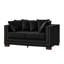 Canapé moderne cinq places, revêtement en velours, accoudoirs carrés cloutés argentés, sièges confortables, housses amovibles, housses de coussin avec fonction rangement