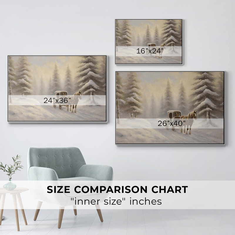 Paysage rétro CLCLI, Toile encadrée flottée blanche, H 27 po x l 41 po x P 2 po