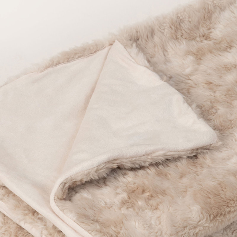 Luxury Faux Fur Throw, Brown