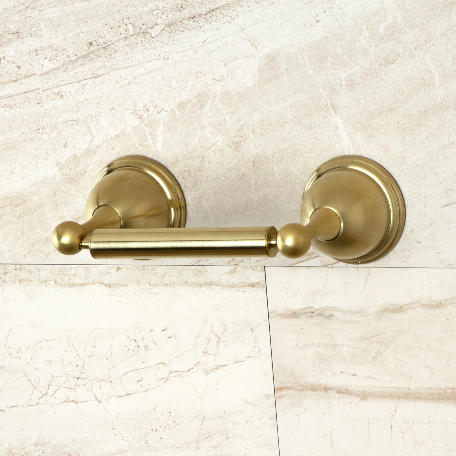 Restoration Toilet Paper Holder, Brushed Brass