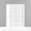 Portes coulissantes de placard à double battant avec verre dépoli Quadro 4445 Blanc Soie, rails robustes, moulures, garnitures, quincaillerie, ensemble de quincaillerie pour portes de placard de chambre en bois massif - 72 po x 80 po (2 x 36 x 80)-75672831-75672847