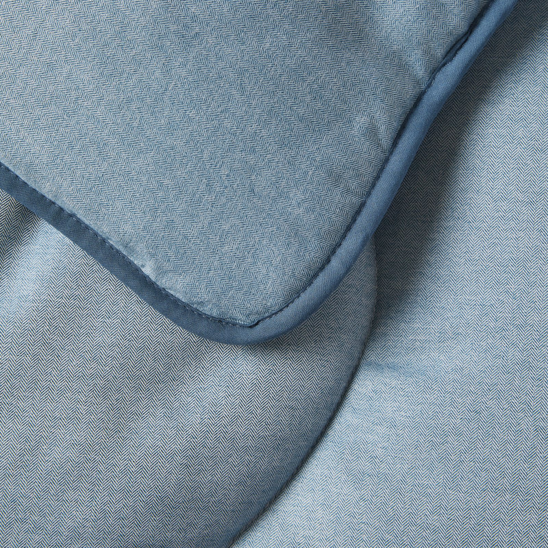 Édredon de couette tout-en-un Herringbone, Édredon grand, Bleu fjord