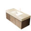 Comptoir en pierre frittée à motif 48 po avec vasque en céramique encastrée, un trou de robinet pré-percé standard, beige et matériau, excellente résistance à l'eau, au feu, 48,36 po de profondeur, 18,89 po-130048059-130048058