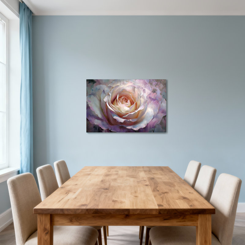 «Plants & Flowers Soft Rose Rose», reproduction d'art à l'aquarelle, H 28 po x l 40 po