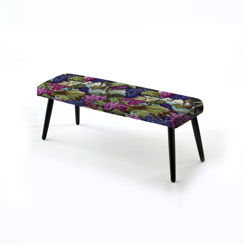 Motif tropical Lush Vineyard - banc rembourré noir Tropical