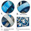 «Blue and White Whirling Rings II», ensemble d'art mural abstrait-944492342-944492347