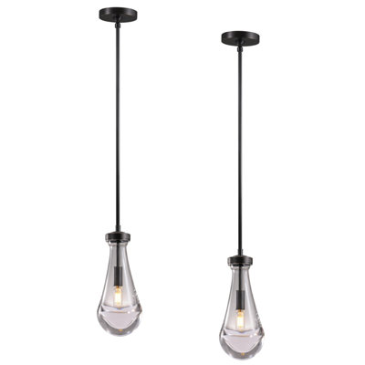 Luminaire suspendu pour îlot de cuisine à 1 lumière de 5 po avec abat-jour en verre