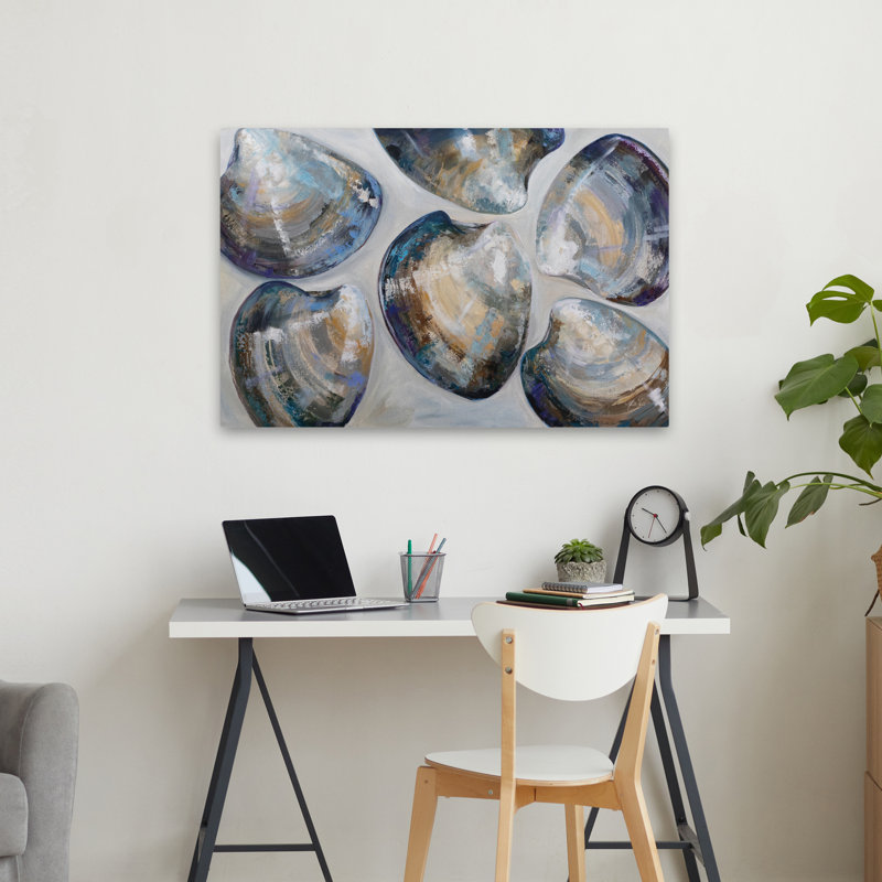 Atlantic Shuffle contemporain noir bleu blanc plage beige, H 36 po x l 24 po