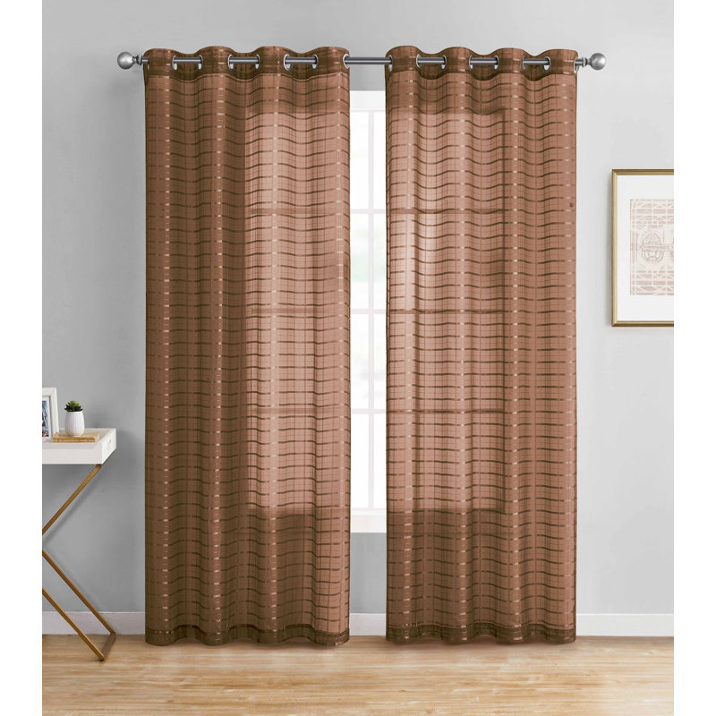 Bolich Sheer Curtain Pair, Brown