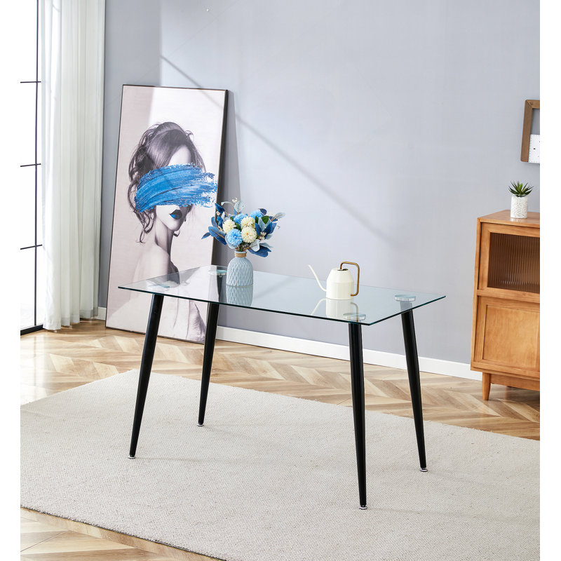1 Piece Rectangular Dining Table Without Chair, Black