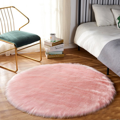 Faux Fur Rug, Faux Sheepskin Shag Rug, Home Style Sheepskin Rug, Area Rug  For Bedroom Living Room Pink